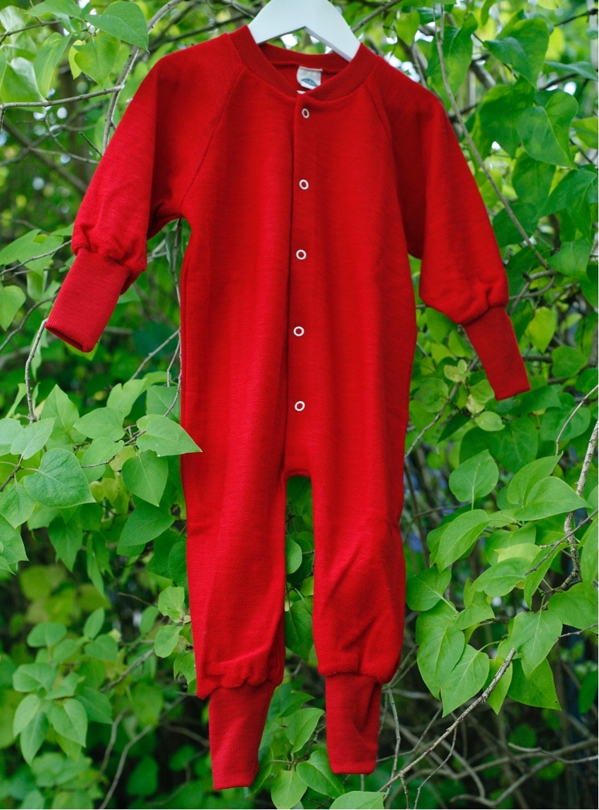 Cosilana heldrakt økologisk ullfrotté rød