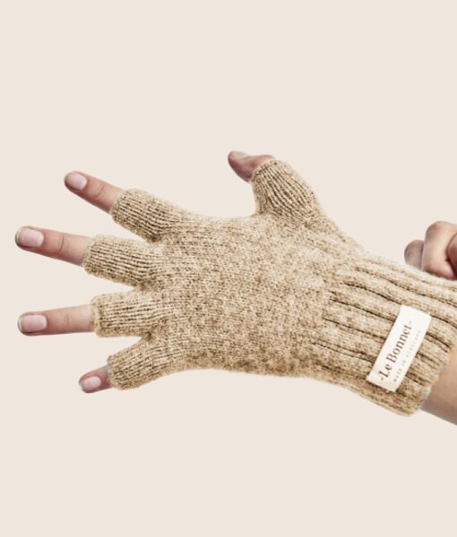 Le Bonnet gloves fingerless ull - Sand