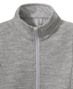 Disana half-zip genser i 100% økologisk kokt merinoull grå nærbilde