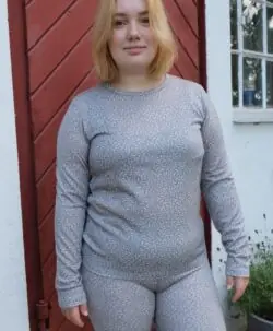 ColorWool Merino dame genser og longs ull/bambusviskose blader gråstein