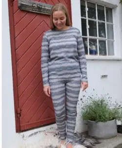 ColorWool Merino dame longs og genser ull/bambusviskose nordlys gråstein