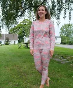 ColorWool Merino dame longs og genser ull/bambusviskose store blomster sjøskjell