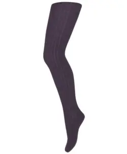 mp Denmark strømpebukse ribb i ull dark purple