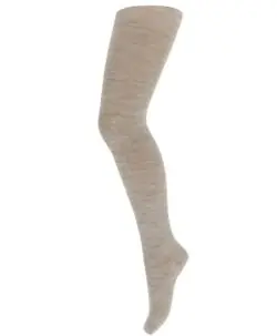 mp Denmark strømpebukse i ull/bomull beige melange
