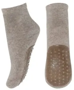 mp Denmark antiskli sokker/tøfler i ull light brown melange