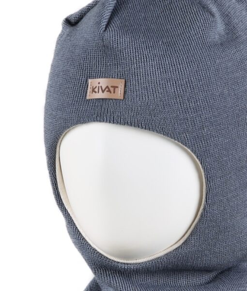 KIVAT foret balaclava ull med en dusk og logo Dueblå - Image 2