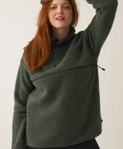 BOOB wool pile maternity pullover 90's pine green