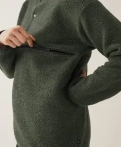 Alternative view of BOOB wool pile maternity pullover 90's pine green