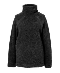 Alternative view of BOOB wool pile sweater i resirkulert ull almost black