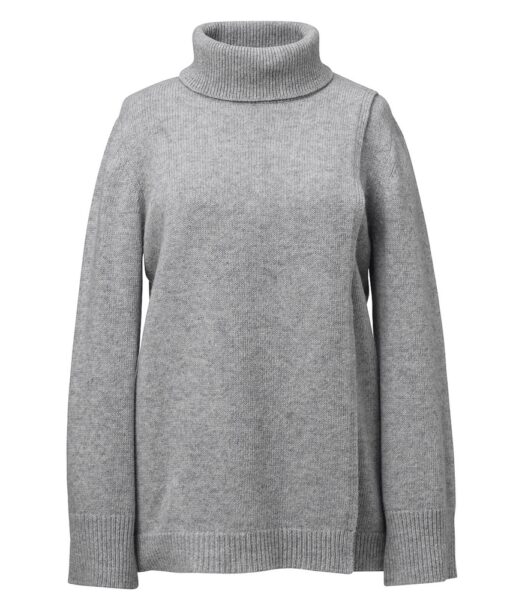 BOOB strikket ull graviditet og amme tunica turtleneck light grey melange - Image 5
