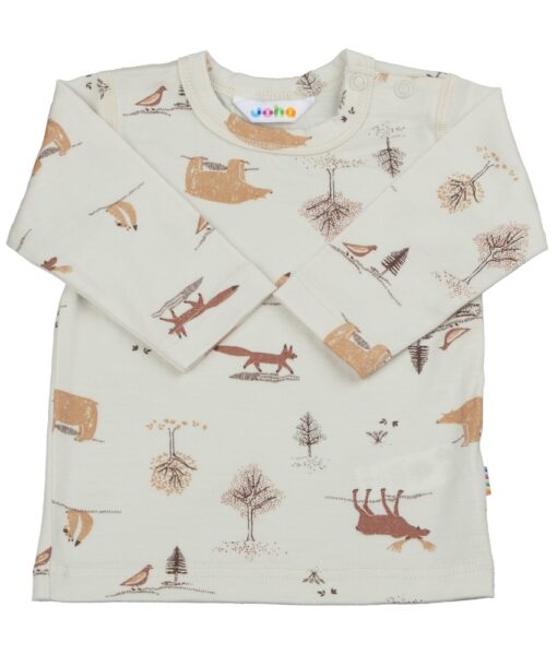 Joha ullsett genser og longs skogsdyr Light Beige - Image 2