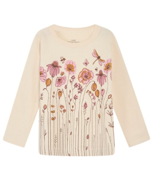 Hust&Claire genser ull/bambusviskose blomstereng Ecru