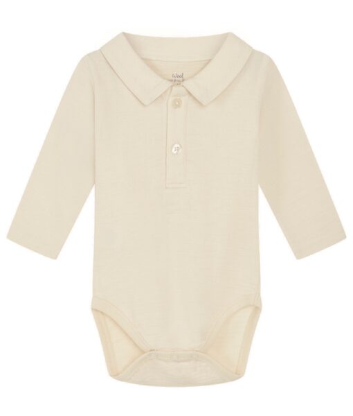 Hust&Claire body ull/bambusviskose krage og knapper Ecru