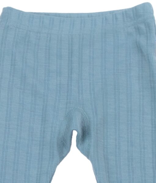 Joha sett omslagsbody og longs med fot ull/silke ribb Dusty Blue - Image 4