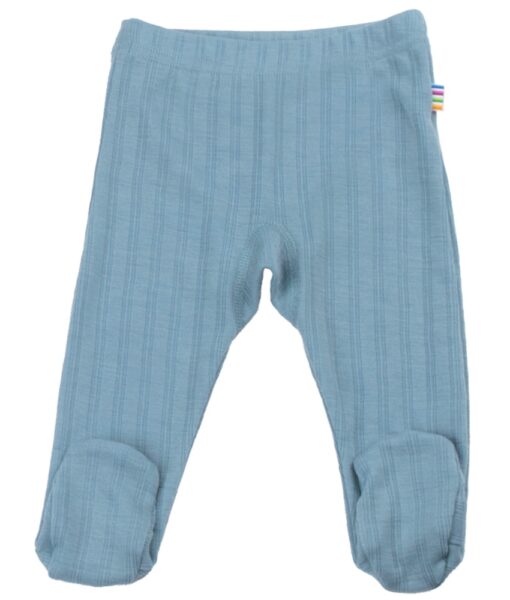 Joha sett omslagsbody og longs med fot ull/silke ribb Dusty Blue - Image 3