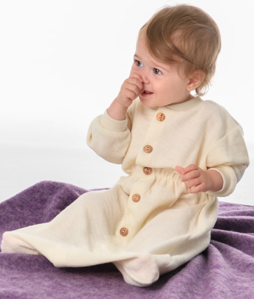 Combinaison Bébé En Polaire Laine/coton Bio - Cosilana By KbT Wollbody - Chaud, Doux Et Respirant