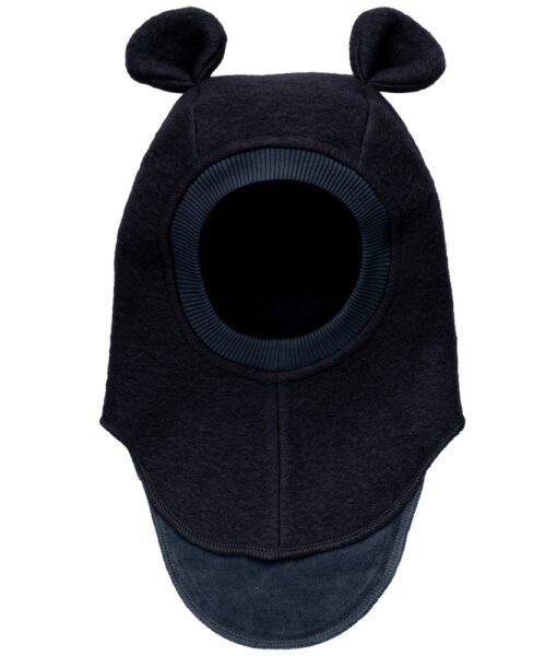 HUTTEliHUT balaclava i tovet ull med små ører Dark Navy