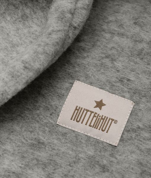 HUTTEliHUT balaclava i tovet ull med kaninører Medium Grey Melange - Image 2
