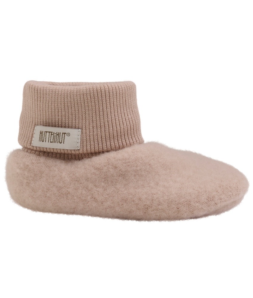 HUTTEliHUT 2-lag babytøfler i ullfleece mahogany rose - Image 3