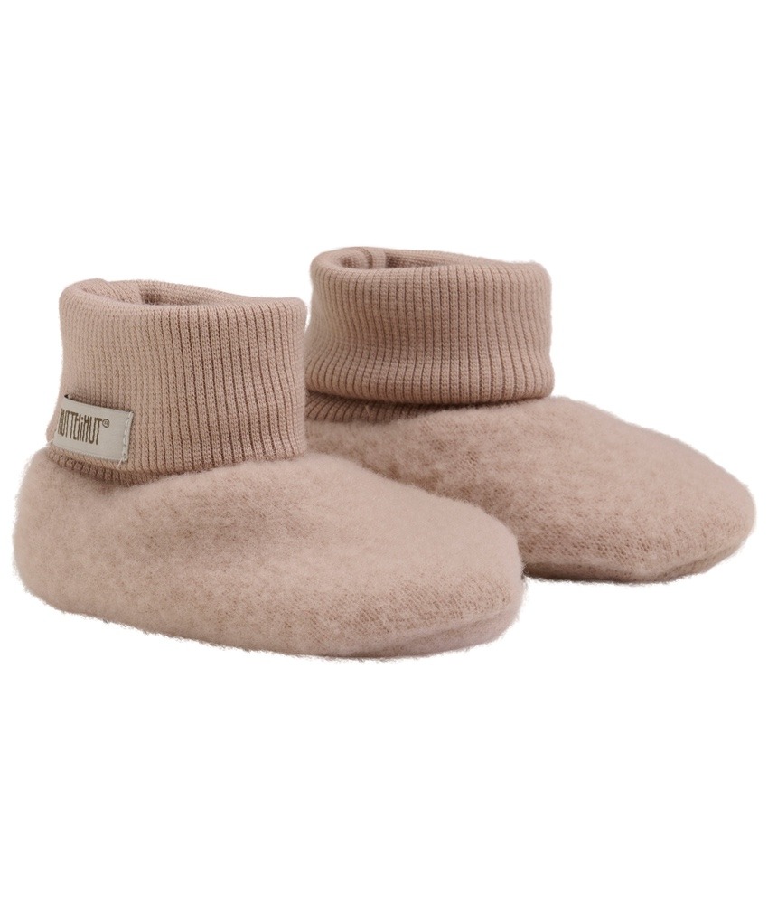 HUTTEliHUT 2-lag babytøfler i ullfleece mahogany rose - Image 2