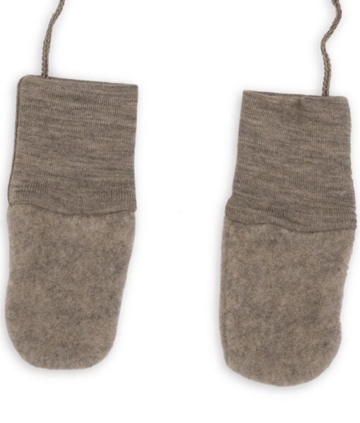 Engel økologiske ullfleece babyvotter Walnut Melange