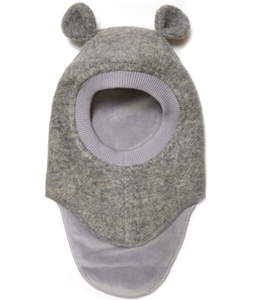 HUTTEliHUT basic balaclava i tovet ull med små ører medium Grey Melange