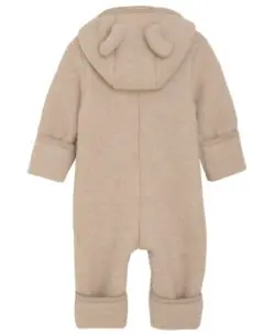 HUTTEliHUT basic ullfleecedress mini med små ører camel melange