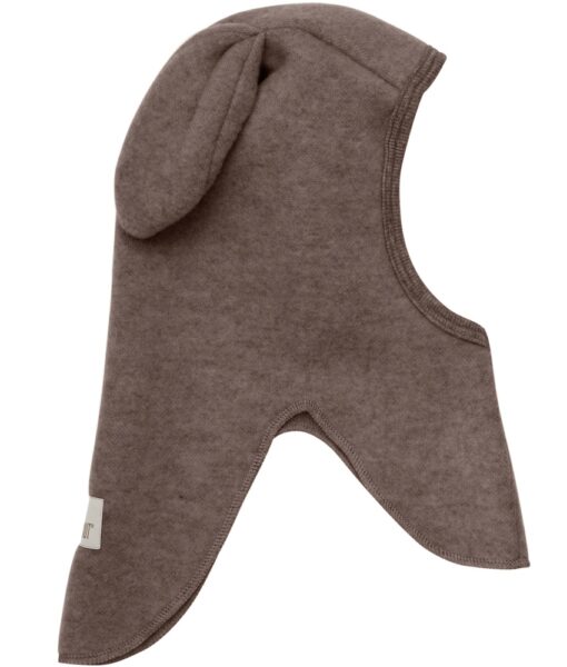 HUTTEliHUT basic ullfleece balaclava søte kaninører brown melange - Image 2