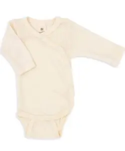 Engel omslagsbody økologisk ull/silke nyfødt/prematur Natur
