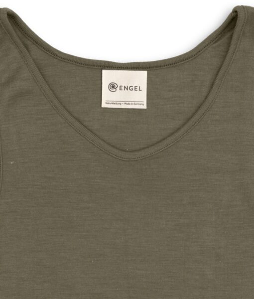 Engel Dame singlet økologisk ull/silke Olive - Image 3