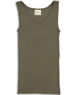 Engel Dame singlet økologisk ull/silke Olive