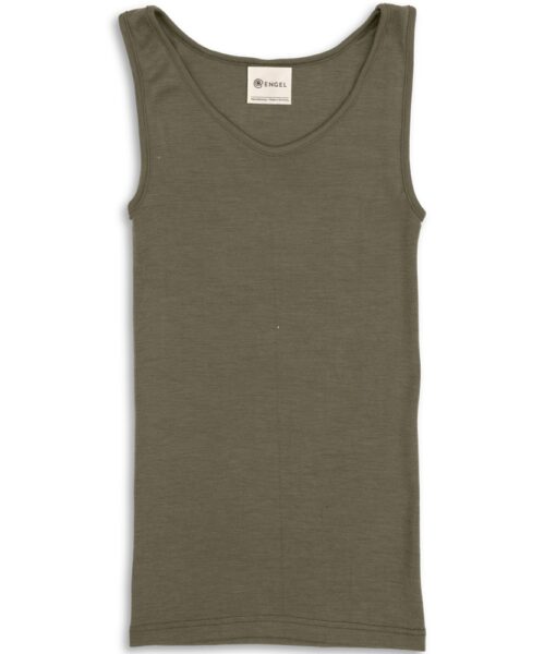 Engel Dame singlet økologisk ull/silke Olive