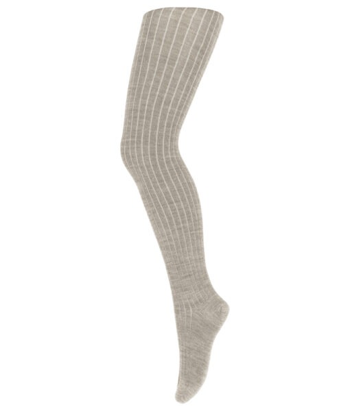 mp Denmark Lenox strømpebukse i ull/bambusviskose ribb Beige Melange