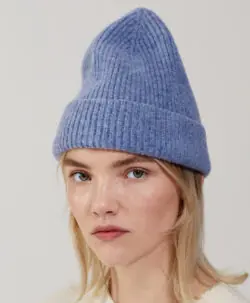 Le Bonnet Beanie lammeull/angora - Washed Denim