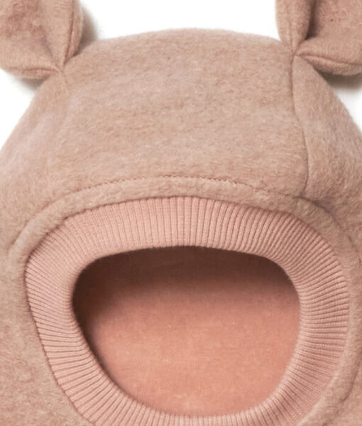 HUTTEliHUT basic balaclava i tovet ull med små ører Rose Melange - Image 2