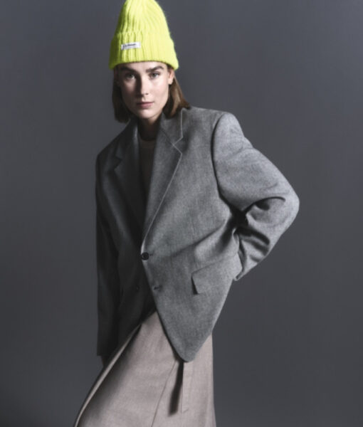 Le Bonnet Logo Beanie lammeull/angora - Fluo Yellow