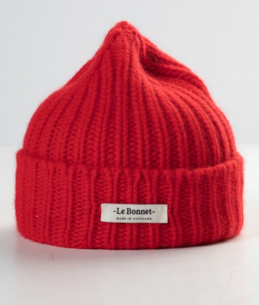 Le Bonnet Logo Beanie lammeull/angora - Crimson