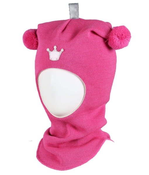 KIVAT foret balaclava i ull to dusker og krone Cerise