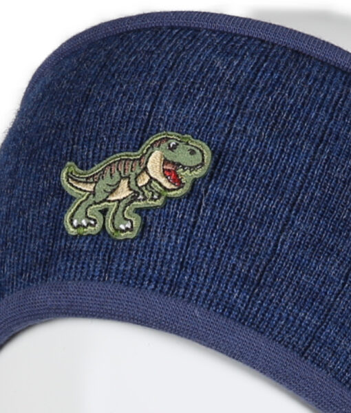 KIVAT pannebånd ribb med vindstopper dinosaur Jeansblå - Image 2