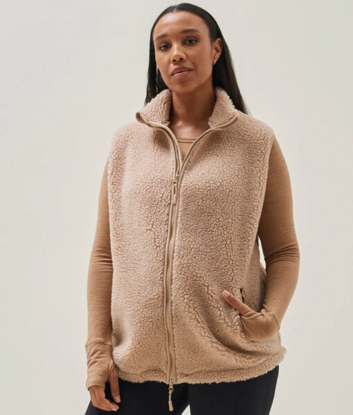 BOOB wool pile maternity vest beige