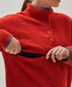 Alternative view of BOOB wool pile maternity pullover 90's blood orange