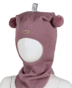 KIVAT foret balaclava i ull dusker refleks og logo Gammelrosa