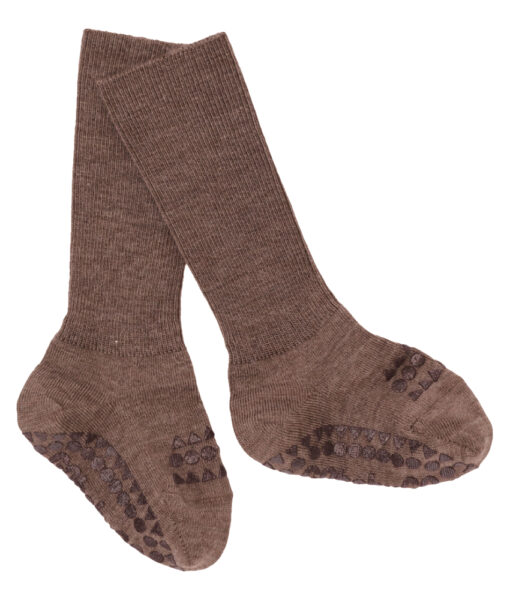 GoBabyGo antiskli sokker i merinoull Chestnut