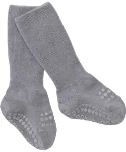 GoBabyGo antiskli sokker i merinoull Grey Melange