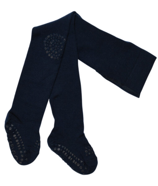 GoBabyGo krabbestrømpebukse i ull med antiskli knotter Midnight Blue
