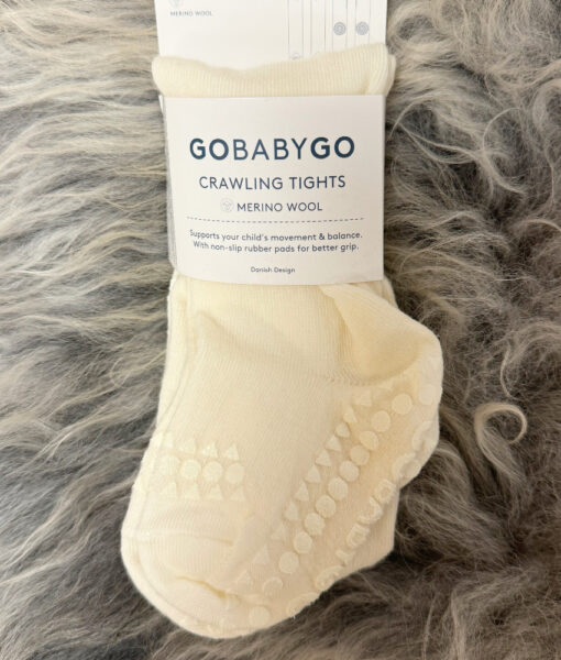 GoBabyGo krabbestrømpebukse i ull med antiskli knotter Snowflake - Image 2