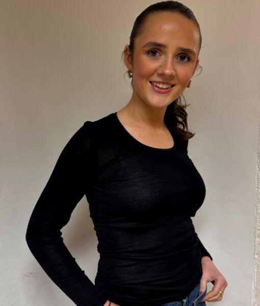 Cosilana Dame genser økologisk ull/silke sort - Image 2