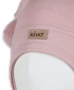 Alternative view of KIVAT myk lue med vindstopper i ull/silke med knyting pudderrosa