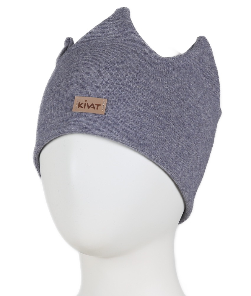 KIVAT krone pannebånd i ull/bomull med vindstopper dueblå