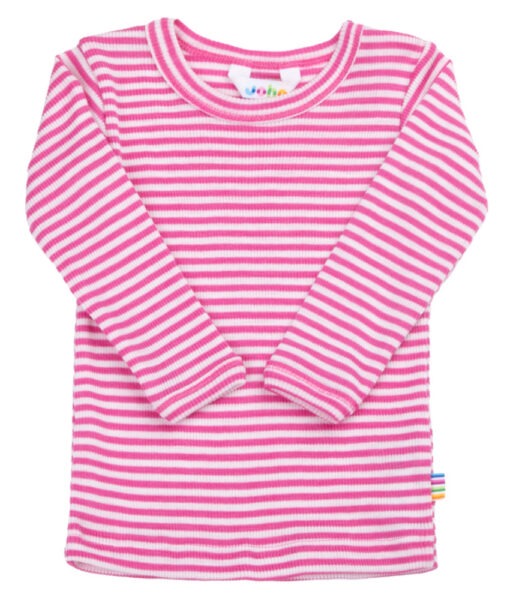 Joha genser i ull/silke striper Pink